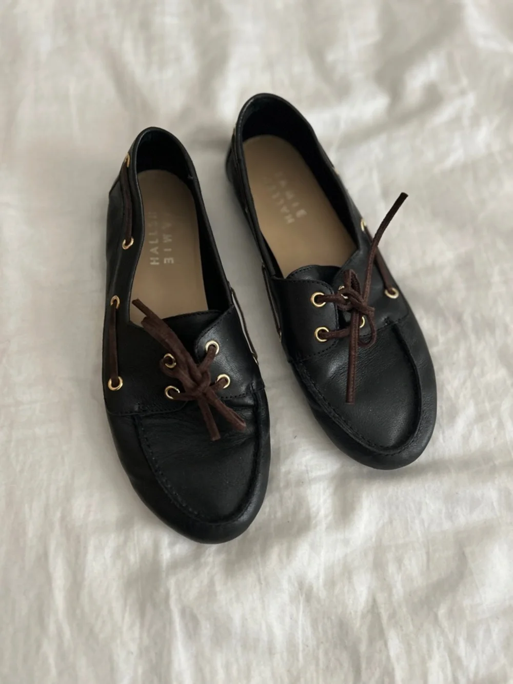 Jamie Haller Black Leather Boat Loafers 38 - Picture 9 of 9